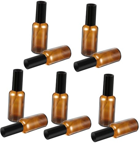 FRCOLOR 10 pulverizadores de cristal para terrarios, botella de spray de cristal marrón, botella pulverizadora, recipiente cosmético, botella de perfume, mini pulverizador, champú, contenedor de viaje