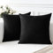 Artscope 2er Set Kissenbezug Einfarbig Wurfkissenbezug Leinen Kissenbezüge Moderne Dekokissen Kissenhülle Set Kissen Fall für Sofa Schlafzimmer Zuhause Dekor 50x50 cm Schwarz