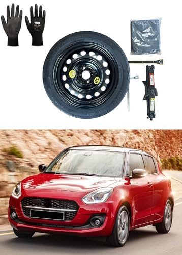 Notrad 15 kompatibel mit Suzuki Swift, mit Wagenheber, Schlüssel, Handschuhen und Tasche
