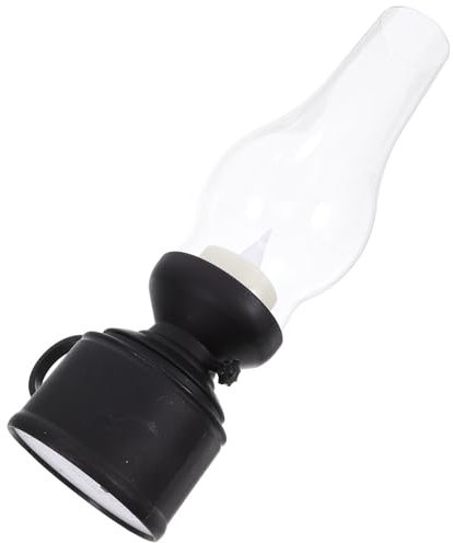 ABOOFAN Led Petroleumlampe Vintage Hurrikan Laterne Kammer Öllampe Wiederaufladbares Nachtlicht Notbeleuchtung Öl Brennende Laterne Schwarz