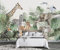 MIWEI Wallpaper Papier Peint Panoramique Faune De La Forêt Tropicale Papier Peint Nature Intissé Murale Chambre Salon -F014-350cmX256cm