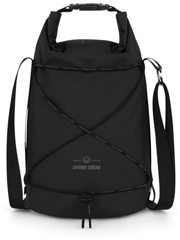 Johnny Urban Dry Bag 7L Schwarz - Theo - Drybag für Stand Up Paddle, Kanu, Kajak, Angeln, Camping - wasserdichte Tasche zum Umhängen - Kleine Wetbag - SUP Zubehör