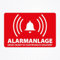 Aufkleber ALARMANLAGE - Dieses Objekt ist elektronisch gesichert - rot-weiß - 60 x 40 mm - 6 Stück - Premium Aufkleber Etiketten Sticker - Alarmgesichert - Schutz vor Einbruch & Dieben