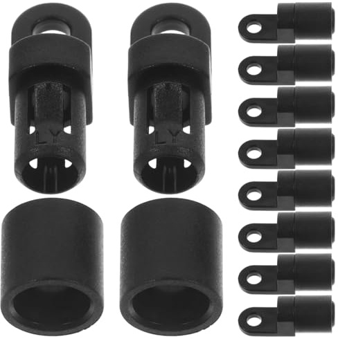 Milisten Carabiner Strap Bungee Cord End Hooks for Kayak Accessories, Plastic Elastic Rope Fixing Clips, Water-resistant, 10pcs for Canoe and Boat Use