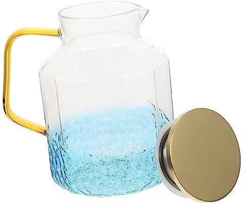 Ciieeo Glaskrug Karaffe Aufgussdeckel 1800 Ml Wasserkrug Großer Wasserkrug für Die Küche Saftgläser Deckel