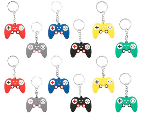 Tabanzhe Game Controller Keyrings-12PCS Gaming Party Bag Fillers Retro Game Handle Pendant Keychain Video Game Charms Gifts for Kids Boys Birthday Party Favors