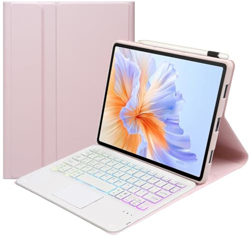 Funda para teclado Honor Pad V9 (11.5 pulgadas), teclado inalámbrico Bluetooth, funda tipo libro | Teclado retroiluminado | Ratón táctil
