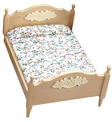 QUMIIRITY 1stück Miniatur Doppelbett Für Kinderzimmer Spielzeug Dekorative Möbel Für Und Kinderfreundlich Ergänzung Für Miniatur-szenen