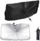 Funnity 140 x 80 cm Auto Sonnenschutz UV Schutz - Windfestes Sonnenschild Auto Frontscheiben Sonnenschutz - Schnell Einbaubar - Für SUV/Combi/Sedan - Einfach zu verstauen Faltbar