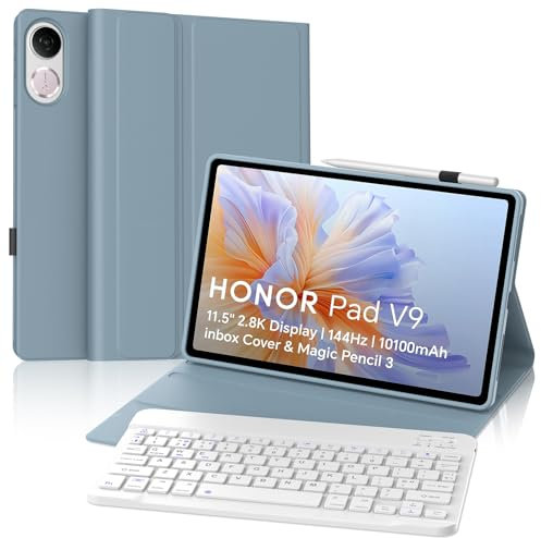 FOGARI Keyboard Case for Honor Pad V9 11.5 inch 2025, Detachable Bluetooth UK Layout Keyboard for HONOR Pad V9 2025 11.5, Blue