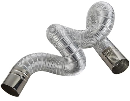 Homoyoyo Flexibler Schornsteinzug aus Aluminiumfolie für Hohe Temperaturen Einfach zu Reinigen und Luftdicht für Küchenentlüftung und Brenntonne