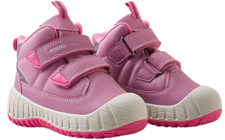 Reima - Passo 2.0 Wasserfeste ReimaTec Schuhe für Kinder - Leichte, Flexible wasserdichte Schuhe für Kinder mit Klettverschluss und herausnehmbaren Happy Fit Einlegesohlen - Grey Pink, 28