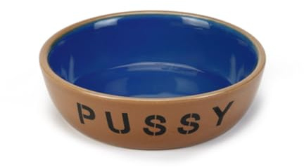 Beeztees 451585 Katzennapf - Pussy, 330 ml, 12.5 cm, beige-blau