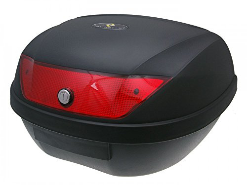 Top Case Koffer schwarz 51L / Reflektor rot mit Universalhalterung für Roller, Moped, Motorrad