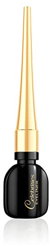 Eveline Cosmetics Celebrities Ultra-Präziser Flüssigeyeliner - Braun mit Widelash für Langanhaltenden Halt und Wimpernwachstum