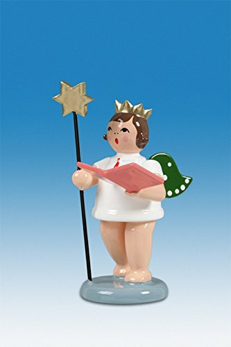 Rudolphs Schatzkiste Holzfigur Engel mit Stern Buch und Krone Höhe 6cm NEU Holzengel Instrument Seiffen Erzgebirge Figur Dekoration Holzfiguren Weihnachten Fensterschmuck Spielzeug Deko