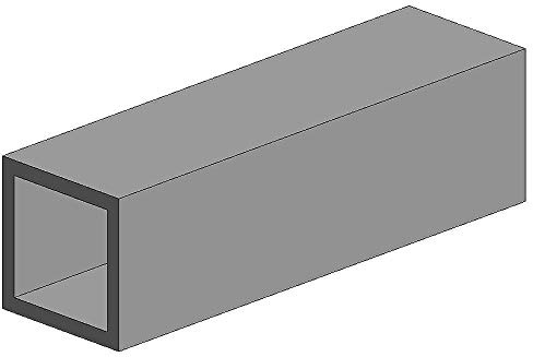 Quadratrohr, 35 cm lang, 3,2 mm Kantenl.-1/8. 3 Stück