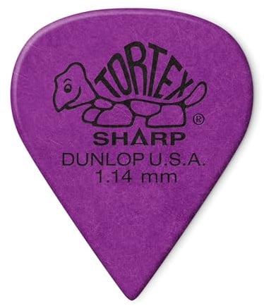 Dunlop Tortex Sharp Guitar Picks 1.14mm Purple 72 Pack