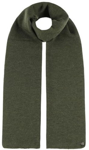 LIERYS Fine Strickschal aus Merinowolle Damen/Herren - Schal Made In Germany - Herrenschal Herbst/Winter - Winterschal oliv