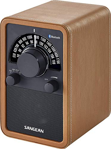Sangean WR-15BT - Radio FM, Cuero marrón