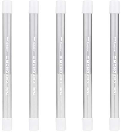 5x Tombow ER-KUS Nachfüllung für Präzisionsradierer MONO zero eckige Spitze, 2.5 mm x 5 mm