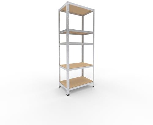 shelfplaza Home 180x70x45cm Schwerlastregal verzinkt mit 5 Böden x 175kg | Kellerregal · Lagerregal · Metallregal · Regale für Kellerraum · Steckregal · Abstellraum Regal