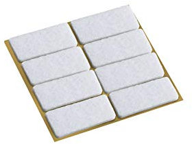 Metafranc Filz-Gleiter 22 x 36 mm - selbstklebend - weiß - 8 Stück - Effektiver Schutz Ihrer Möbel & Stühle / Möbelgleiter-Set für empfindliche Böden / Stuhlgleiter / Bodengleiter / 645136