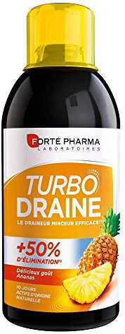 Forté Pharma - TurboDraine Ananas | Complément Alimentaire à base de thé vert - Elimination et drainage | Flacon 500 ml
