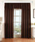 Halley Damast Gardinen Set, 5 Teile, eingenähtes Kräuselband bewährte Jacquard Qualität, Blickdicht HxB 245x145 cm Braun, 20108