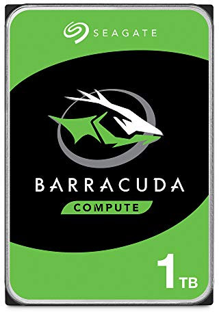 Seagate BarraCuda 1 TB Hard Disk Interno, SATA da 6 GBit/s, 3,5, 7.200 RPM, Cache da 64 MB per PC Desktop, Pacchetto di Facile Apertura (ST1000DMZ10), Amazon Exclsusivo