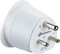Electraline 70056 - Adattatore da viaggio Francia Indie 2 Europa, a 3 pin, indiani, colore: Bianco