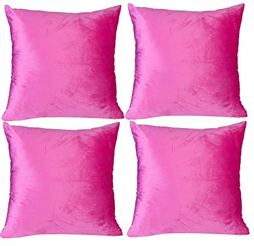 JOTOM SAMT Soft Solid Dekorative Quadrat Wurf Kissenbezüge Set Kissen Fall für Sofa Schlafzimmer Auto 18x18 Zoll 45x45 cm 4er Set