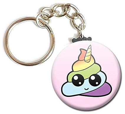 Porte Clés Chaînette 3,8 centimètres Unicorn Poop Idée Cadeau Accessoire Humour Licorne Pipi Caca Arc en Ciel Kawaii