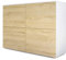 Vladon Sideboard Rova, Made in Germany, Kommode mit 4 Türen, Weiß matt/Eiche Natur (92 x 72 x 35 cm)