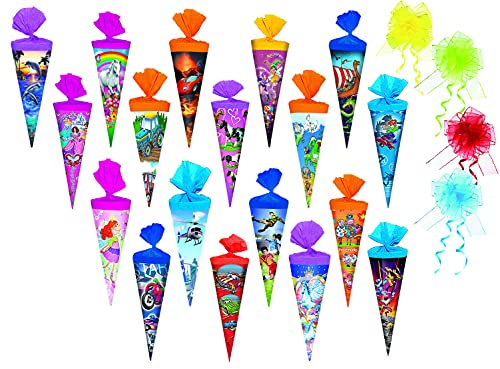 alles-meine.de GmbH stabile Spitze - aus Kunststoff - verschiedenes Zubehör frei wählbar - passend für Schultüte - Tiere 22 cm - mit/ohne Kunststoff Spitze - mit Kreppabschluß ..