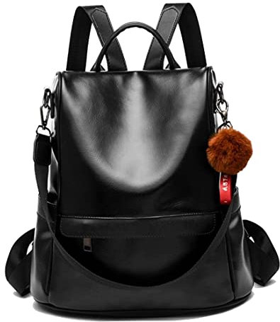 shepretty Damen Rucksack Anti Diebstahl Umhängetasche Multifunktions Schultaschen,6766Schwarz.