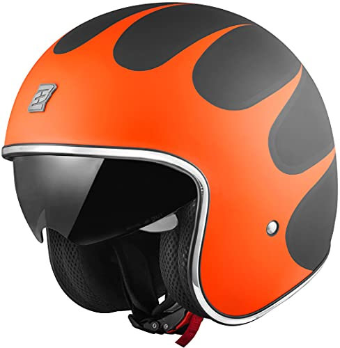 Bogotto V537 Wogi Jethelm, schwarz matt/orange, XS