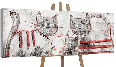 YS-Art XXL Abstrakt Acrylbild lustige Katzen Kinderzimmer moderne Design