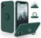 SouliGo iPhone 11 Pro Max Case Silicone Gel 360° Ring Holder Kickstand for Magnetic Car Mount Slim Soft Rubber Anti-Scratch Protective Shockproof Phone Cases for iPhone 11 Max 6.5 - Midnight Green