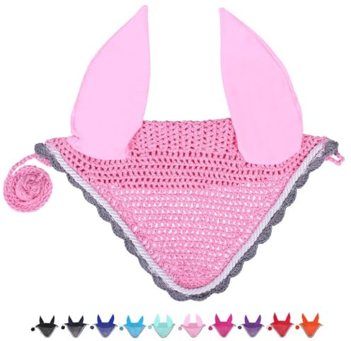 netproshop Knallige Fliegenohren, Fliegenhaube für Schutz vor Fliegen Shetty bis XL Full, Groesse:Cob, Farbe:Rosa