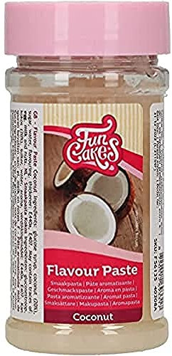 FunCakes Pasta Aromatizzante Cocco: aromi alimentari, ottimo gusto, perfetto per decorare torte, adatto per pastelle e ripieni. 100 grammi.
