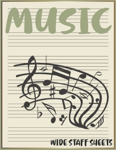 Blank Music Sheets Notebook: Manuscript Paper for Music Songwriting And Practicing, 6 Wide Staves Per Page, Melodic Caligraphy Cover