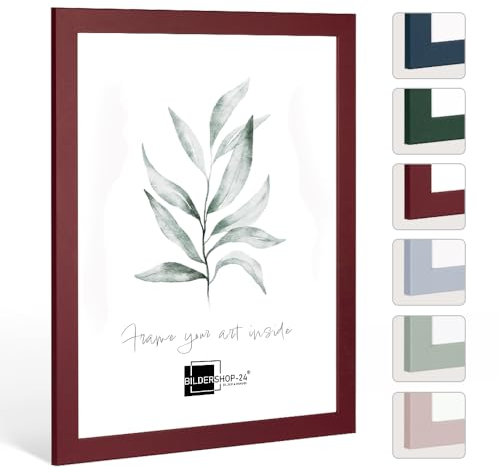 Bildershop-24 Bilderrahmen modern stabil Paris Dunkelrot 40 X 50 cm Fotorahmen, Wechselrahmen, Posterrahmen, Puzzlerahmen