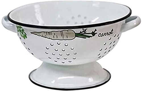 Corbeille Fruit Coupe a Fruit Bol de Fruits en émail Vintage Panier Fruit Bol avec Trou de vidange, émail ménager Plateau de Fruits créatifs Bassin Organisateur de Fruits Panier à Fruit Porte Fruits