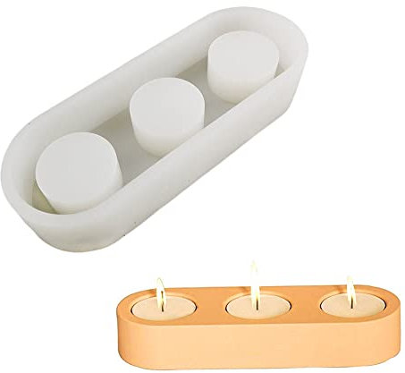 Hazrcvr Moule à Bougies en Silicone - Résine Époxy Porte Bougie - Bougeoir Moule pour Chandelier