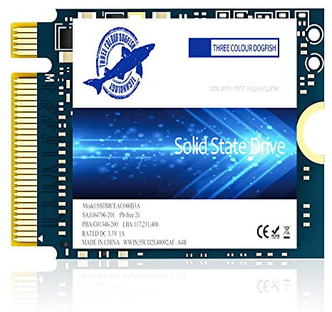 Dogfish SSD M.2 2230 NVMe PCIe 4.0 1To 3D TLC NAND Gaming Disque SSD Interne pour Steam Deck PS5 Surface Pro Laptop Desktop (M.2 2230 NVMe 4.0, 1 to)