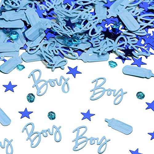 Babyparty Dekorationen Konfetti für Babyparty, Mädchen-Tischdekoration, Kobaltflaschen (blue)