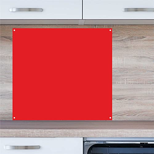 INDIGOS UG Küchenrückwand Platte für Fliesenspiegel - rot - 70x60 cm - Spritzschutz Aluverbundplatte hitzebeständig - Rückwand Küche modern abwischbar - Herd & Ofen - Wandverkleidung