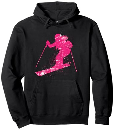Skilfahrerin Splash Ski Mädchen Frauen Skihelm Skifahren Pullover Hoodie