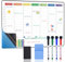 POPRUN Weekly Planner Whiteboard A3 Family Calendar for Wall & Fridge, Self Adhesive White Board Calendar Planner with Time Slots, Week Schedule Board Wipeable for Memo, Meal - 42x28 cm
